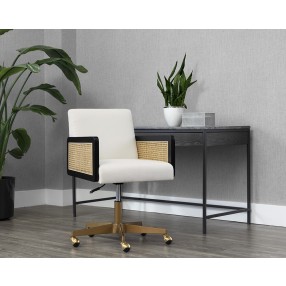 Sunpan Claudette Office Chair in Linoso Ivory - Lifestyle