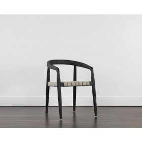 Sunpan Cayman Dining Armchair In Charcoal - Angled
