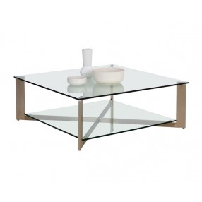 Sunpan Xavier Coffee Table Square - Antique Brass 2