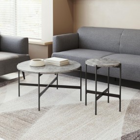 Zuo Modern Malo Coffee Table Set in Gray and Black - Lifestyle