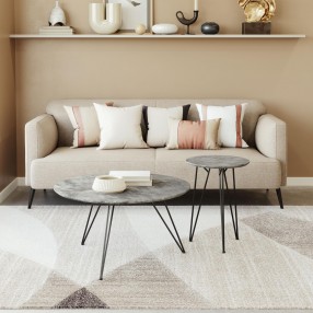 Zuo Modern Kerris Coffee Table Set in Gray and Black - Lifestyle
