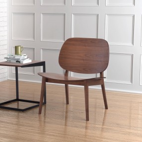 Zuo Modern Priest Lounge Chair Walnut - Lifestyle