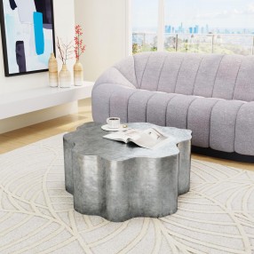 Zuo Modern Kortha Coffee Table Antique Silver - Lifestyle