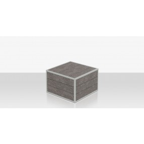 Source Furniture Mod Ottoman - Slatted Gray Hight Angle