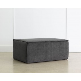 Sunpan Calista Ottoman In Navarro Pewter - Angled