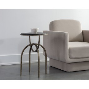 Sunpan Alicent End Table - Black Marble - Lifestyle