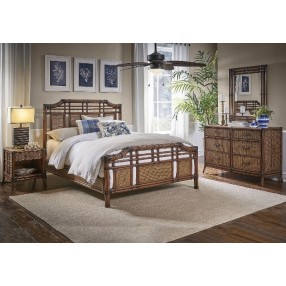Hospitality Rattan Home Palm Cove 6-Piece Complete Queen/King Bedroom Set