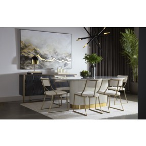 Sunpan Paloma Dining Table - Oval - White Marble - 84" 1