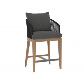 Sunpan Capri Counter Stool In Natural And Gracebay Grey - Angled