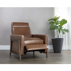 Sunpan Brandon Recliner in Shalimar Tobacco Leather - Lifestyle