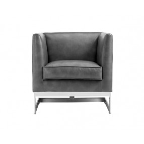 Sunpan Yvette Armchair - Stainless Steel - Cantina Magnetite Front