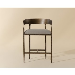 Sunpan Zanatta Counter Stool - Zenith Taupe Grey Front