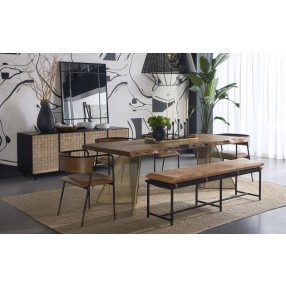 Sunpan Omari Sideboard - Suede Light Tan Leather Large 2