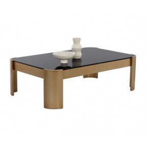 Sunpan Irvine Coffee Table - Front Side Angle with Decor
