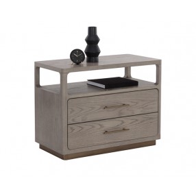 Sunpan Danette Nightstand, Grey - Lifestyle