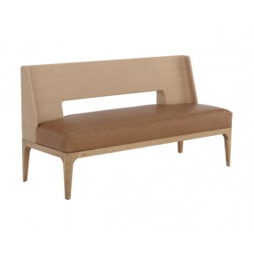 Sunpan Brocco Banquette - Milliken Cognac - Front Side Angle
