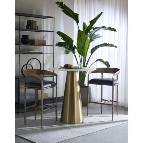 Sunpan Zanatta Counter Stool - Charcoal Black Leather Set 2
