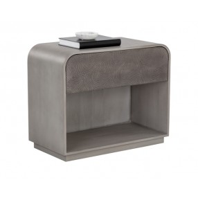 Sunpan Aalgarve Nightstand - Champagne Gold and Grey