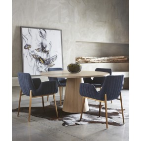 Sunpan Elina Dining Table Round Light Oak - Lifestyle
