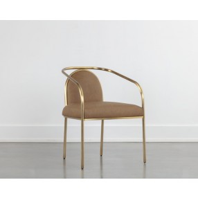 Sunpan Cicero Dining Armchair - Milliken Cognac - Lifestyle