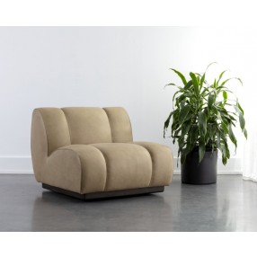 Sunpan Blaise Swivel Lounge Chair - Sahara Sand Leather - Lifestyle