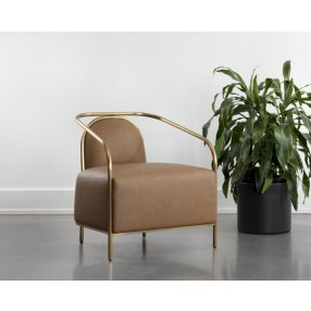 Sunpan Cicero Lounge Armchair - Milliken Cognac - Lifestyle