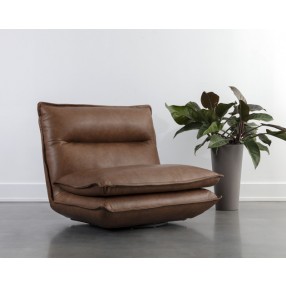 Sunpan Colson Swivel Armless Chair - Cognac Leather - Lifestyle
