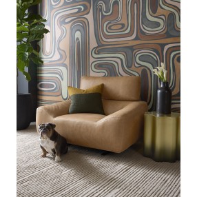 Sunpan Paget Glider Lounge Chair - Camel Leather 2