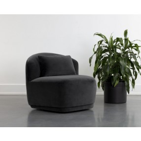 Sunpan Soraya Swivel Armless Chair - Shadow Grey