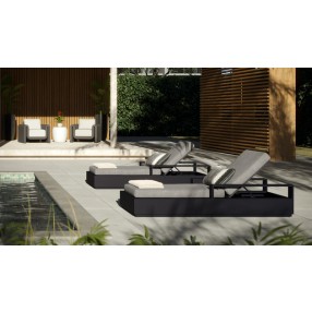 Sunpan Tavira Lounger - Lanikai Salt And Pepper