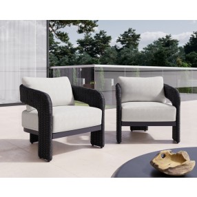 Sunpan Pylos Lounge Chair - louis cream Black