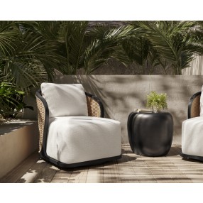 Sunpan Bora Swivel Lounge Chair - Louis Cream - Lifestyle
