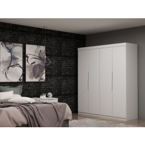Manhattan Comfort Mulberry 2 Sectional Modern Wardrobe Closet with 4 Drawers - Set of 2 in White