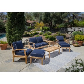 Tortuga Outdoor 6pc Teak Loveseat And Coffee Table Set Navy