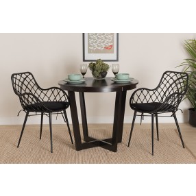 cBaxton Studio Ballerina Modern Bohemian Black Finished Rattan and Metal Dining Chair - Set of Two - Lifestyle