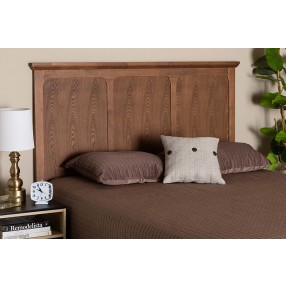 Baxton Studio Alarice Classic and Traditional Ash Walnut Finished Wood Queen Size Headboard - Lifestyle