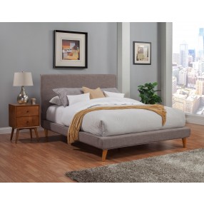 Alpine Furniture Britney Queen Upholstered Platform Bed in Dark Grey - Lifesytle
