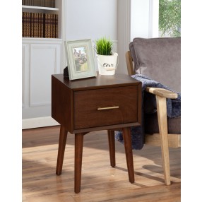 Alpine Furniture Flynn End Table, Walnut - Lifestyle