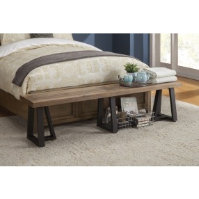 Alpine Furniture Prairie Dining Bench, Natural/Black - Lifestyle