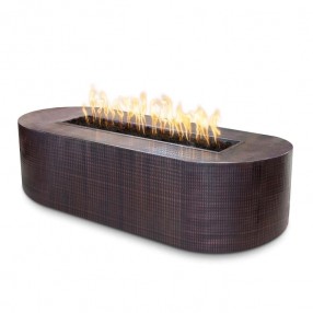 The Outdoor Plus Bispo 84" x 24" Fire Pit - Hammered Copper