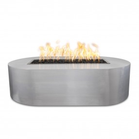 The Outdoor Plus Bispo 84" x 24" Fire Pit - Stainless Steel