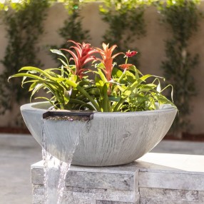 The Outdoor Plus Sedona Wood Grain Planter & Water Bowl 