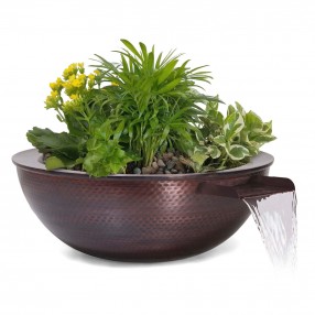 The Outdoor Plus Sedona Hammered Copper Planter & Water Bowl
