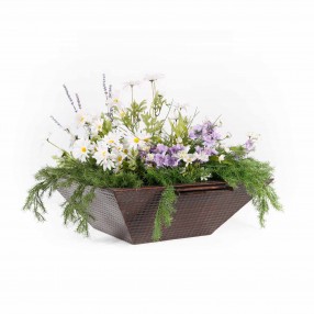 The Outdoor Plus Maya Hammered Copper Planter with Water Bowl