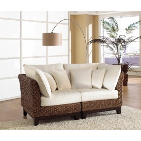 Panama Jack Sunroom Sanibel Wicker Cushion Loveseat 001