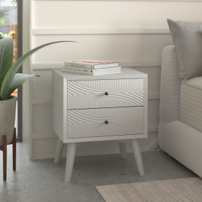  Alpine Furniture Tranquility Nightstand in White - Lfiestyle