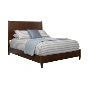 Alpine Furniture Flynn California King Platform Bed, Walnut - Front Angle