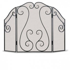 Fireside America Napa Forge Antique Scroll 3 Panel Screen in Bronze