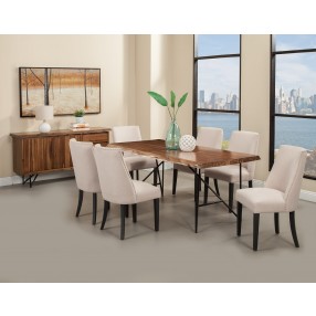  Alpine Furniture Live Edge Dining Table in Light Walnut - Lifestyle