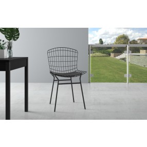 Manhattan Comfort Madeline Chair with Seat Cushion in Black